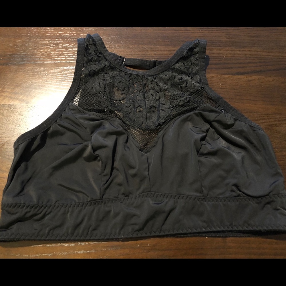 Torrid black lace & mesh high neck bralette 2X